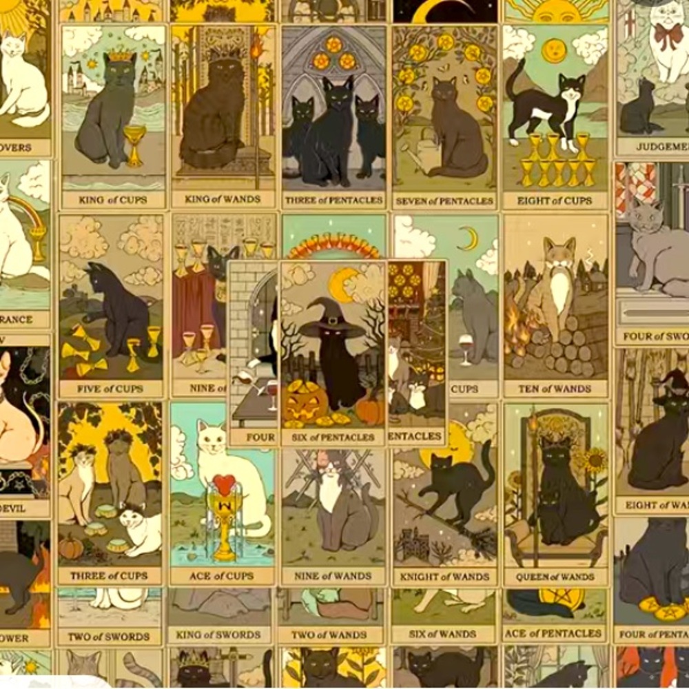 Tarot Cat Stickers 72 pcs